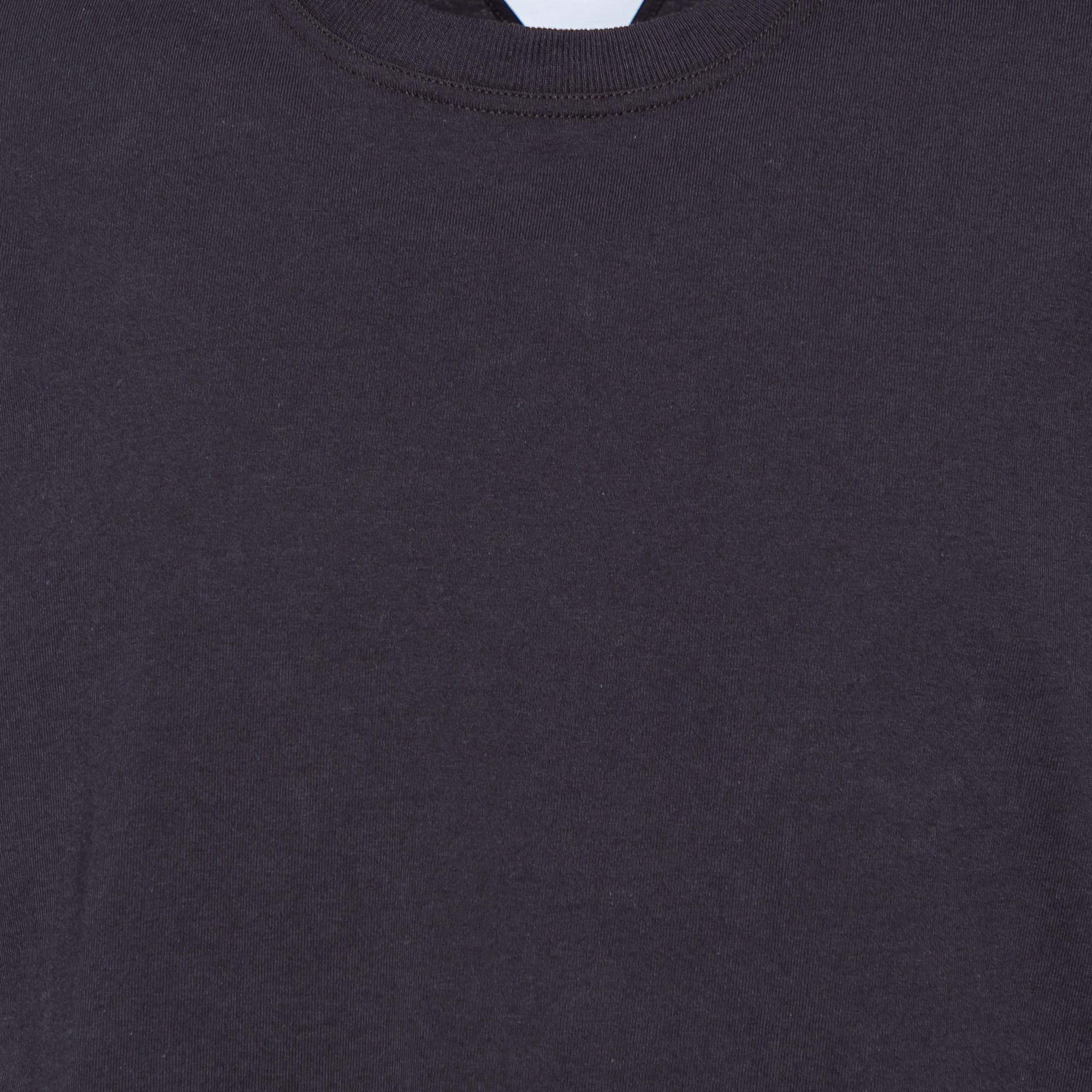 Bottega Veneta Black Jersey Logo Embroidered Crewneck T-Shirt XL For Sale 1