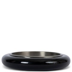 BOTTEGA VENETA black LACQUER & STERLING SILVER Bangle Bracelet
