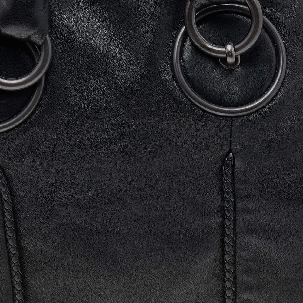 Bottega Veneta Black Lambskin Leather Satchel For Sale 4