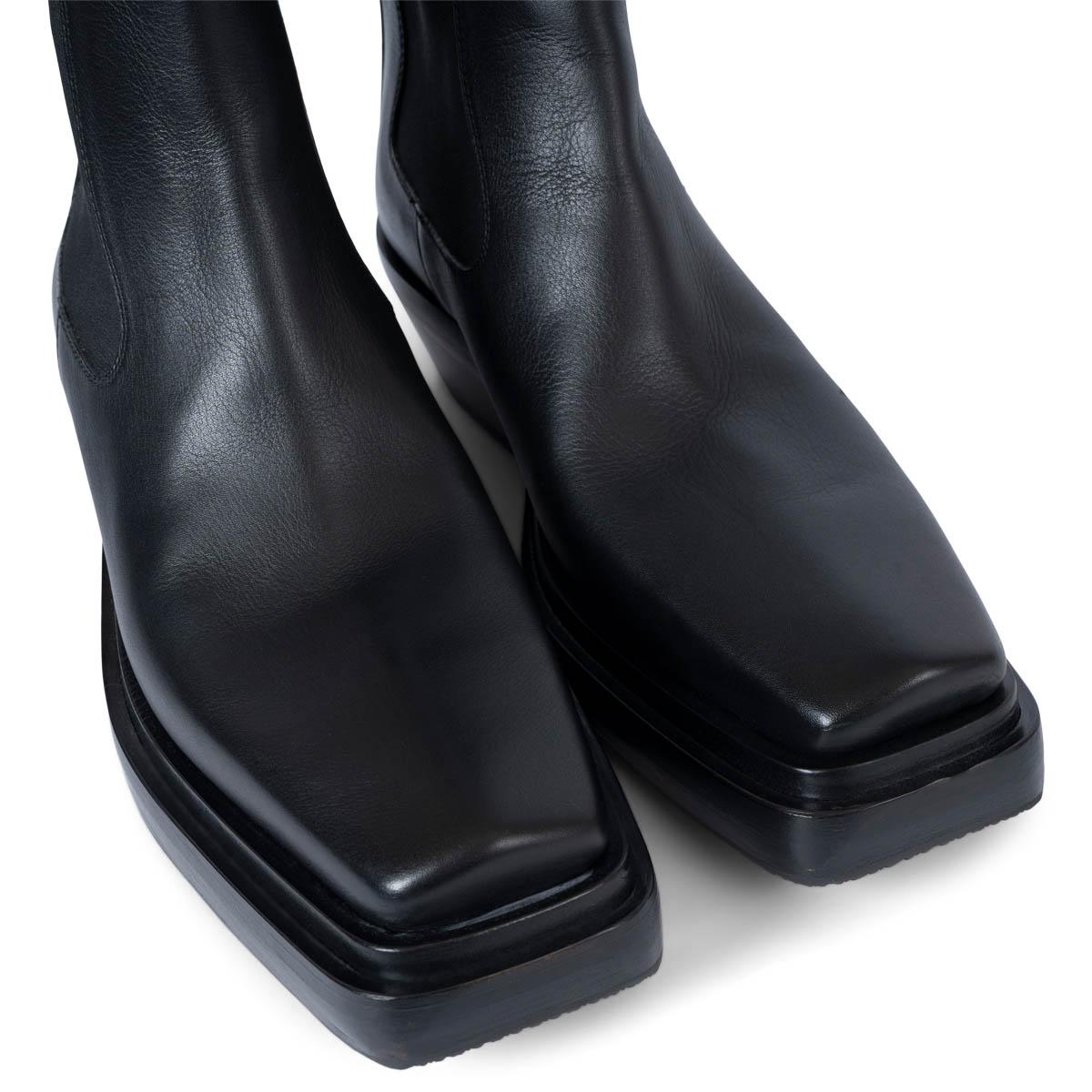 BOTTEGA VENETA black leather 2020 LEAN Cowboy Boots Shoes 38 (fit 39) For Sale 4