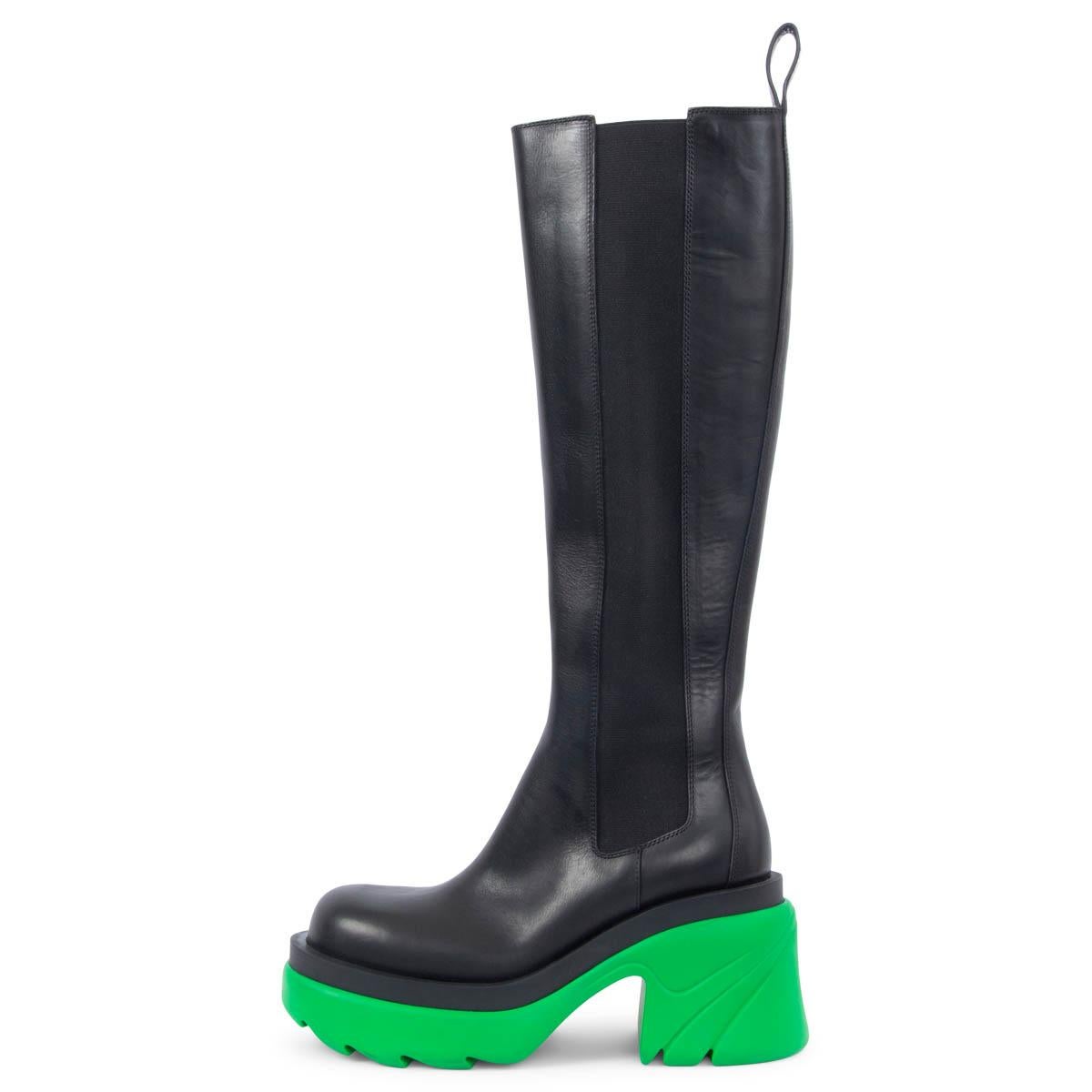 Black BOTTEGA VENETA black leather 2021 FLASH CHUNKY SOLD Boots Shoes 37 For Sale