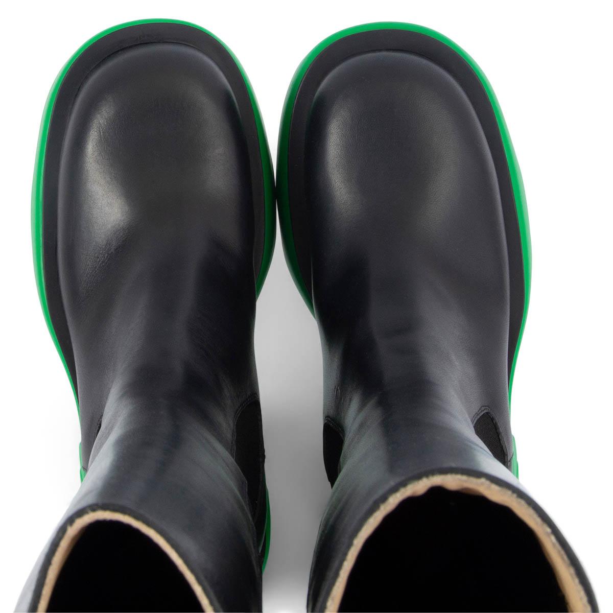 BOTTEGA VENETA Schwarzes Leder 2021 FLASH CHUNKY SOLD Stiefel Schuhe aus schwarzem Leder 37 im Angebot 2