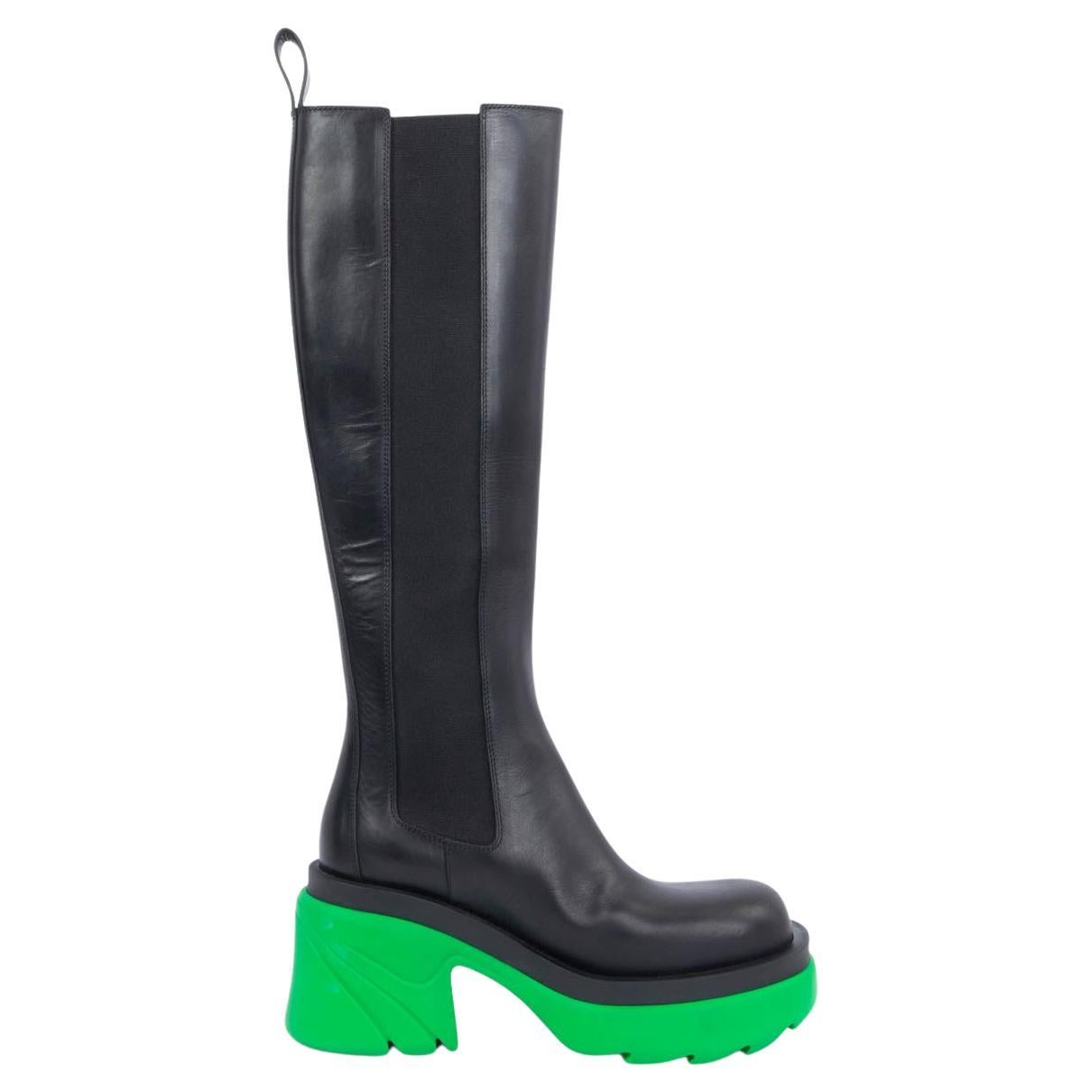 BOTTEGA VENETA black leather 2021 FLASH CHUNKY SOLD Boots Shoes 37 For Sale