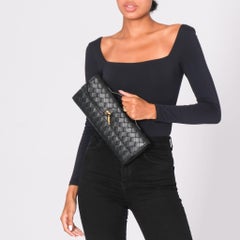 Bottega Veneta Black Leather Andiamo Long Clutch Bag