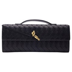 Bottega Veneta Black Leather Andiamo Long Clutch Bag