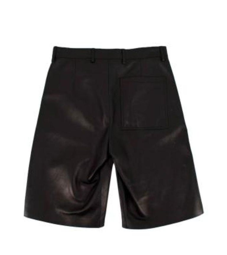 Bottega Veneta Black Leather Bermuda Shorts For Sale at 1stDibs