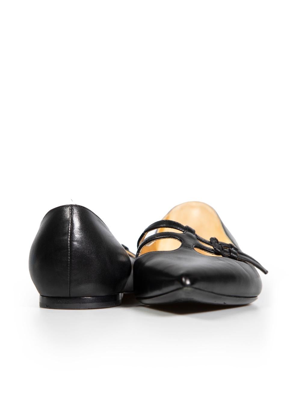 Bottega Veneta Schwarze flache Schuhe aus Leder mit Schnalle und spitzer Zehe Größe IT 39,5 im Zustand „Gut“ im Angebot in London, GB