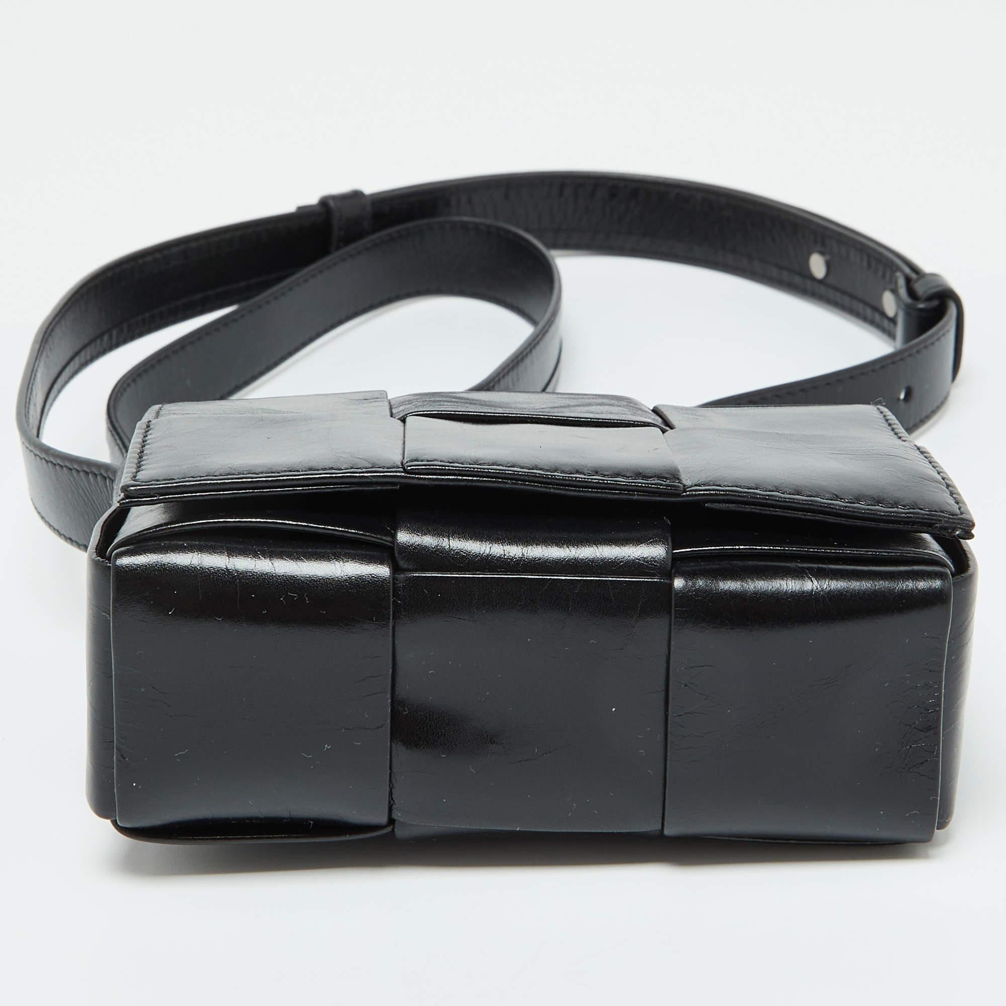 Bottega Veneta Black Leather Cassette Crossbody Bag 2