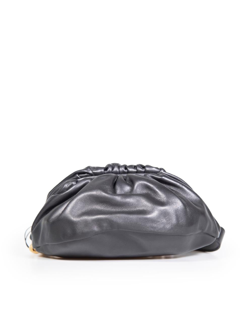 Bottega Veneta Black Leather Chain Pouch Crossbody Bag For Sale 1