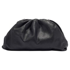 Bottega Veneta Black Leather Classic Pouch