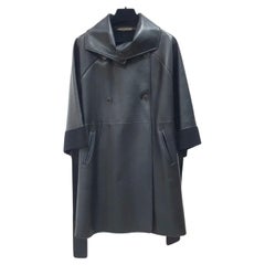 Bottega Veneta Abrigo de piel negro Sz.38