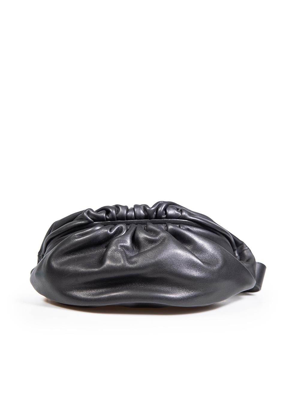Bottega Veneta Black Leather Crossbody Chain Pouch Bag For Sale 1