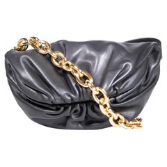 Bottega Veneta Black Leather Crossbody Chain Pouch Bag