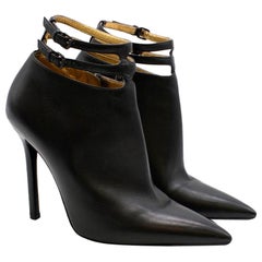 Bottega Veneta Black Leather Double Strap Booties 35.5