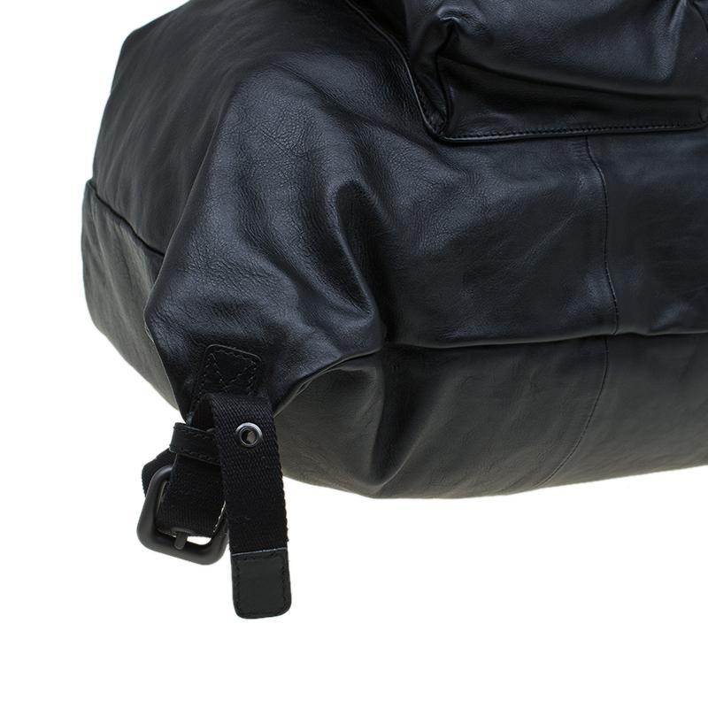 Bottega Veneta Black Leather Drawstring Backpack 6