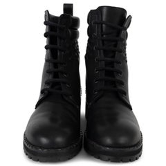 BOTTEGA VENETA black leather ELDFELL Combat Boots Shoes 39 Nero Tuscany Calf