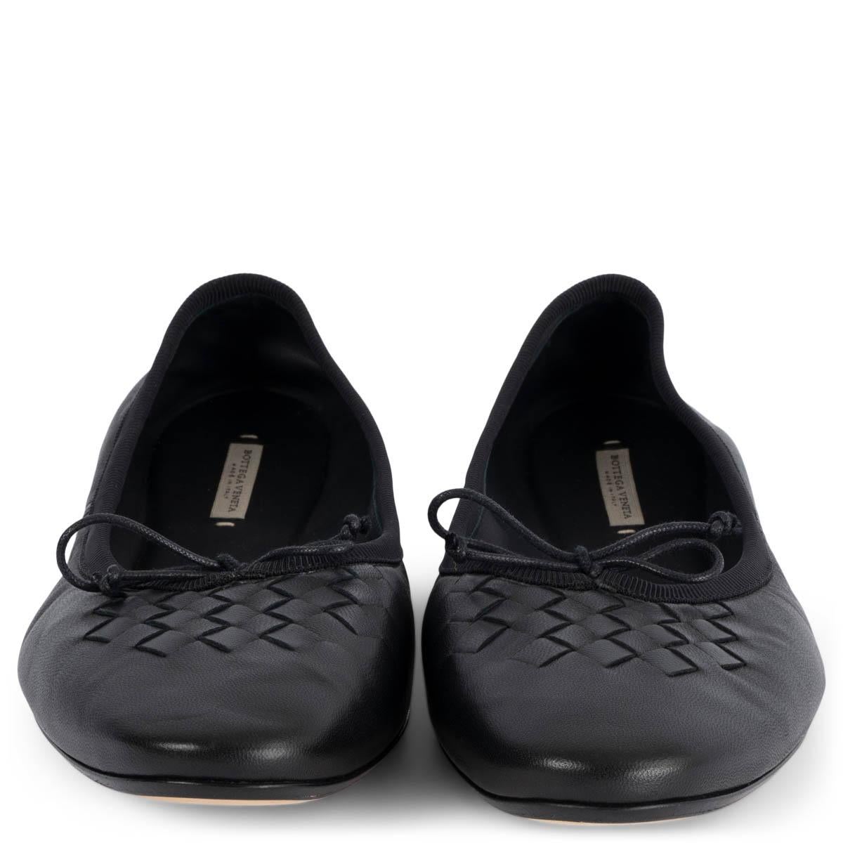 100% authentic Bottega Veneta Intrecciato cap ballet flats in black smooth lambskin. Have been worn once inside and are in virtually new condition. Come with dust bag.

Measurements
Imprinted Size	38.5
Shoe Size	38.5
Inside Sole	25.5cm