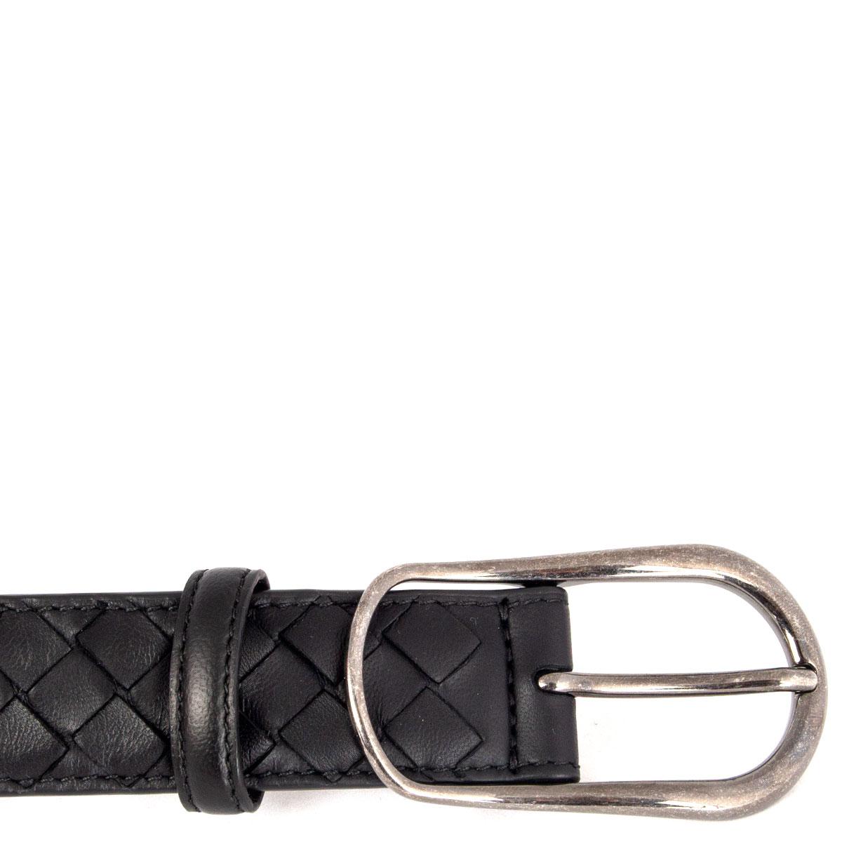 BOTTEGA VENETA INTRECCIATO GÜRTEL aus schwarzem Leder 95 im Zustand „Hervorragend“ in Zürich, CH