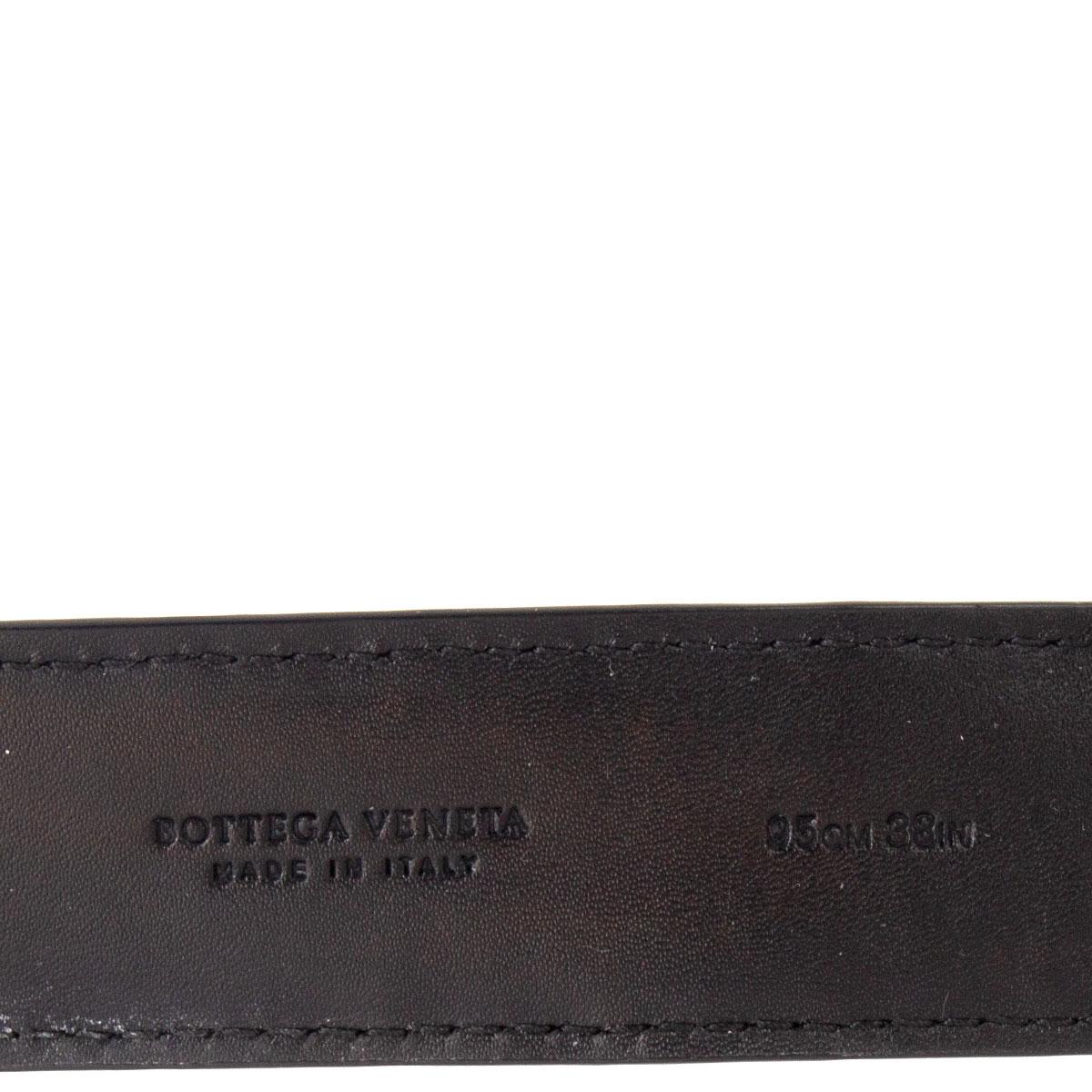 BOTTEGA VENETA INTRECCIATO GÜRTEL aus schwarzem Leder 95 Damen