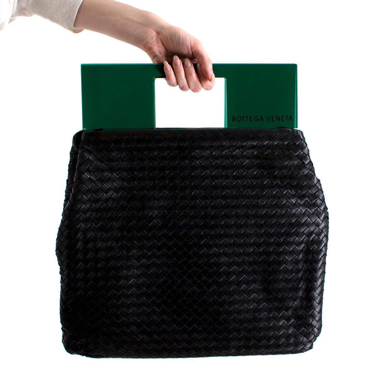 Women's Bottega Veneta Black Leather Intrecciato Plexi Bag 