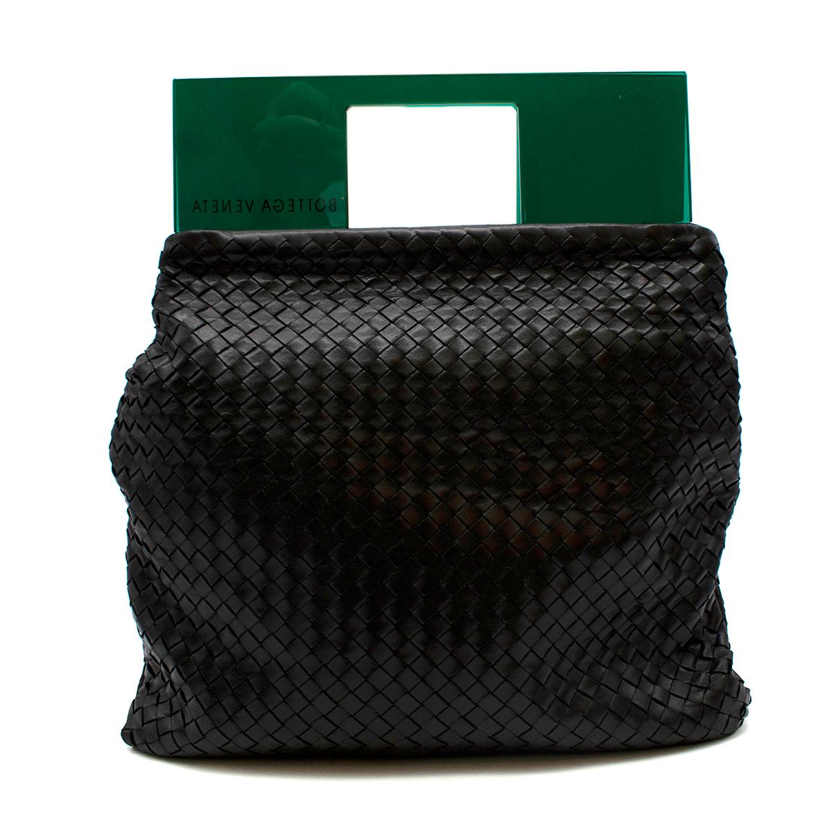 Bottega Veneta Black Leather Intrecciato Plexi Bag  1