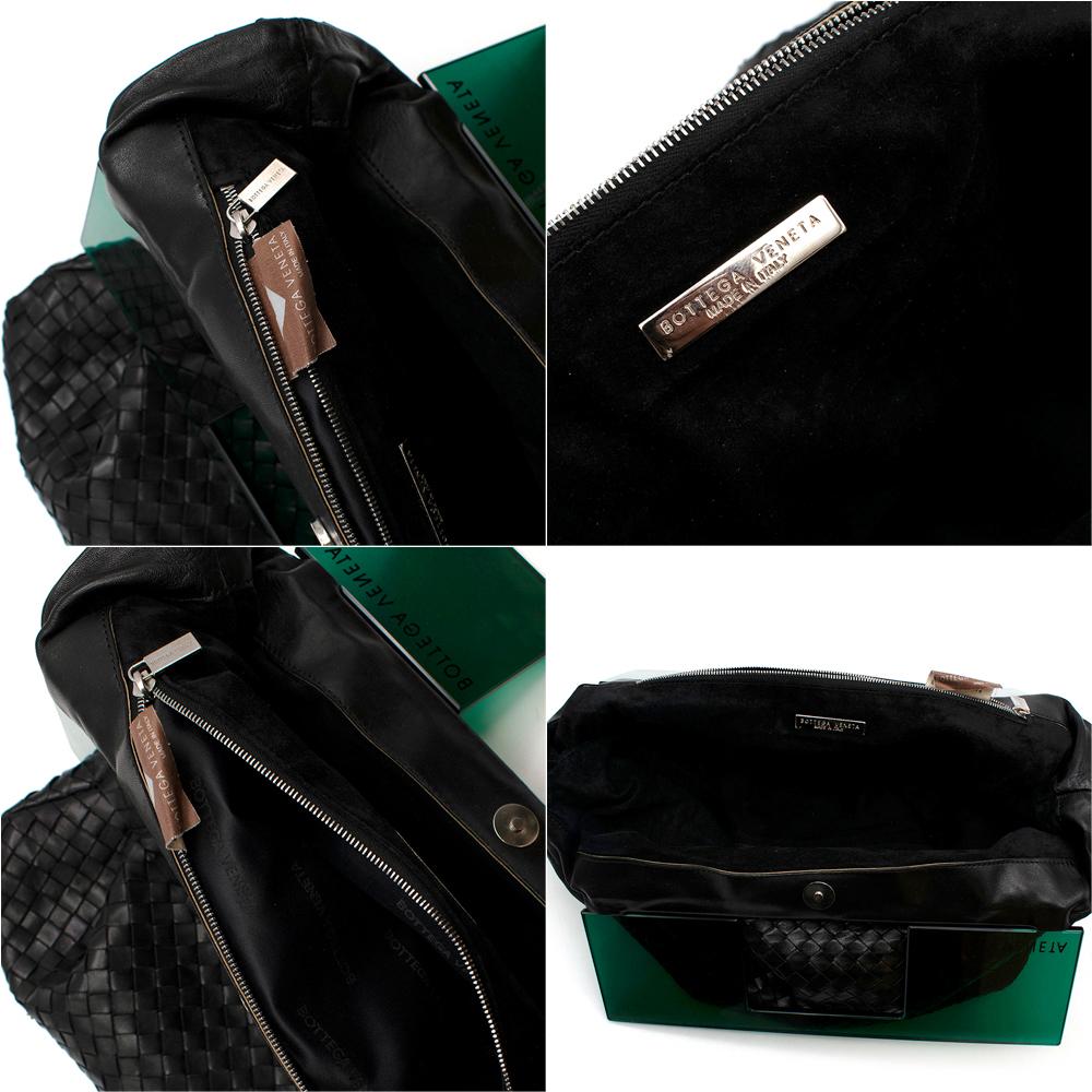 Bottega Veneta Black Leather Intrecciato Plexi Bag  5
