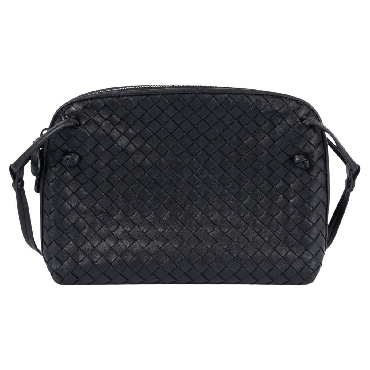 BOTTEGA VENETA black leather INTRECCIATO SMALL NODINI Crossbody Bag For ...