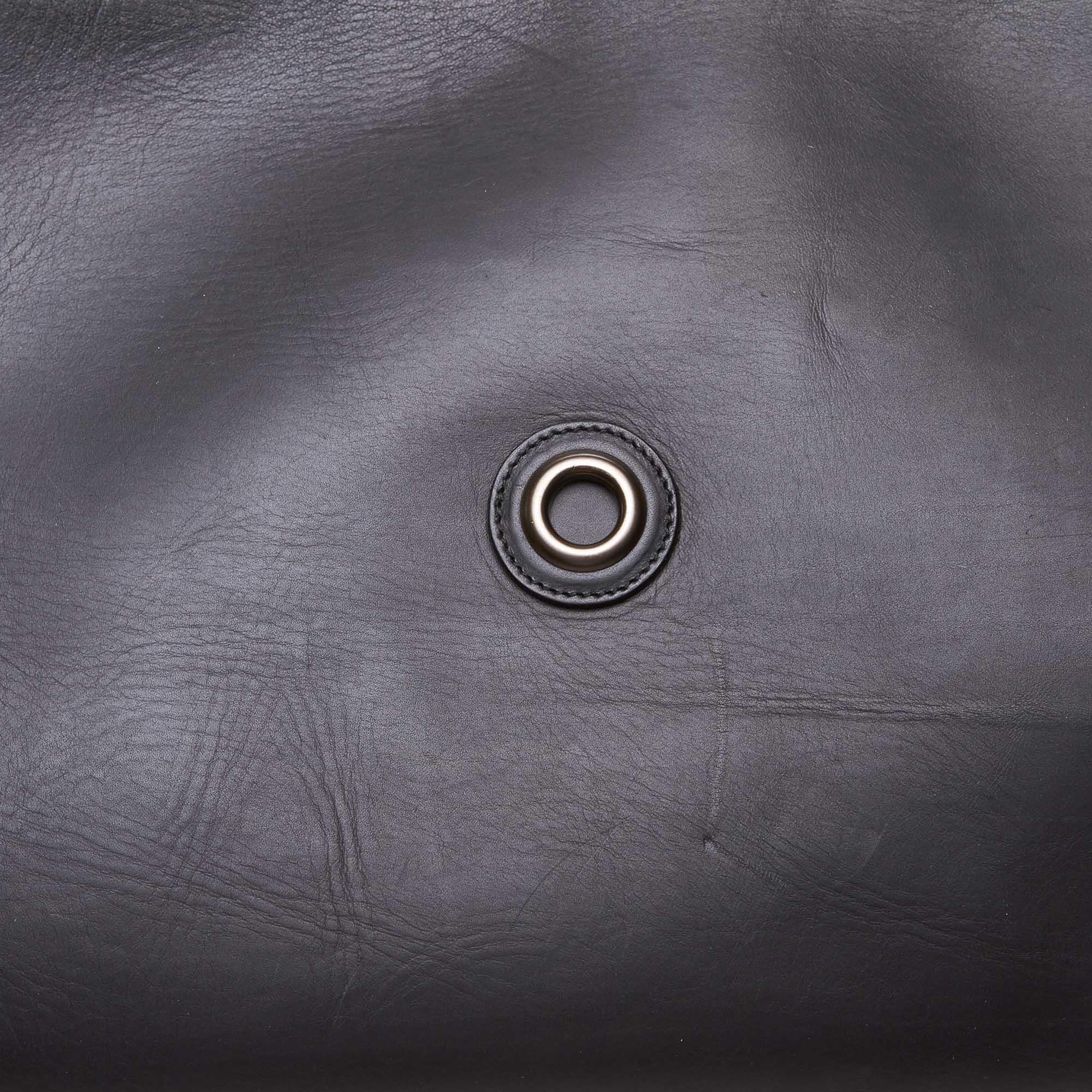 Bottega Veneta Black  Leather Intrecciato Weekender Italy w/ Dust Bag For Sale 4