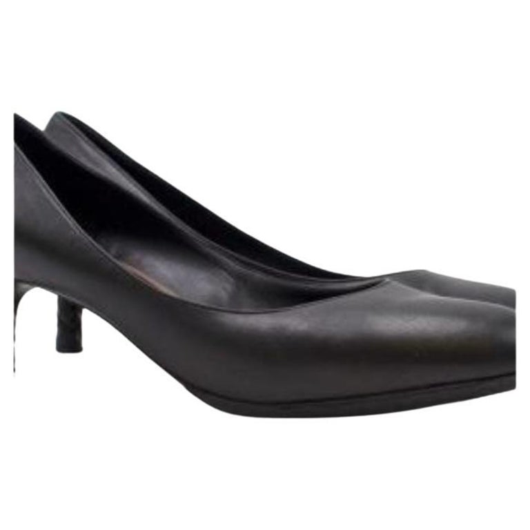 Escarpins Pancaldi En Cuir Noir à Petit Noeud - Talons Kitten Heel - Pointure US 5 / B - Occasion