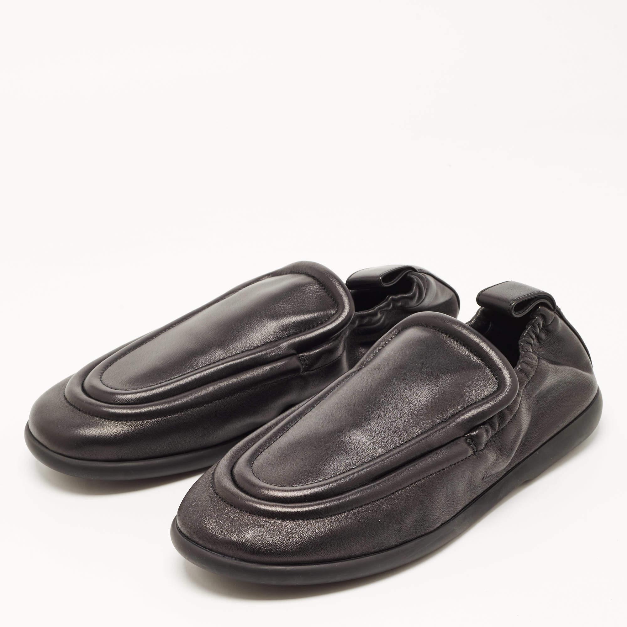 Men's Bottega Veneta Black Leather Lagoon Elastic Loafer Size 43