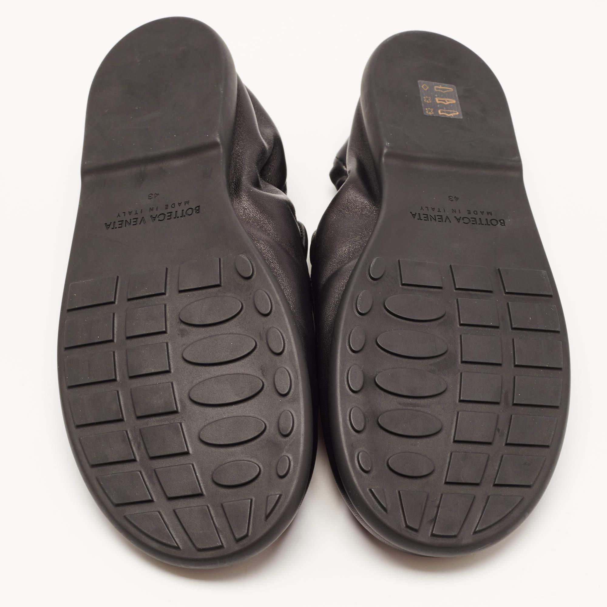 Bottega Veneta Black Leather Lagoon Elastic Loafer Size 43 3