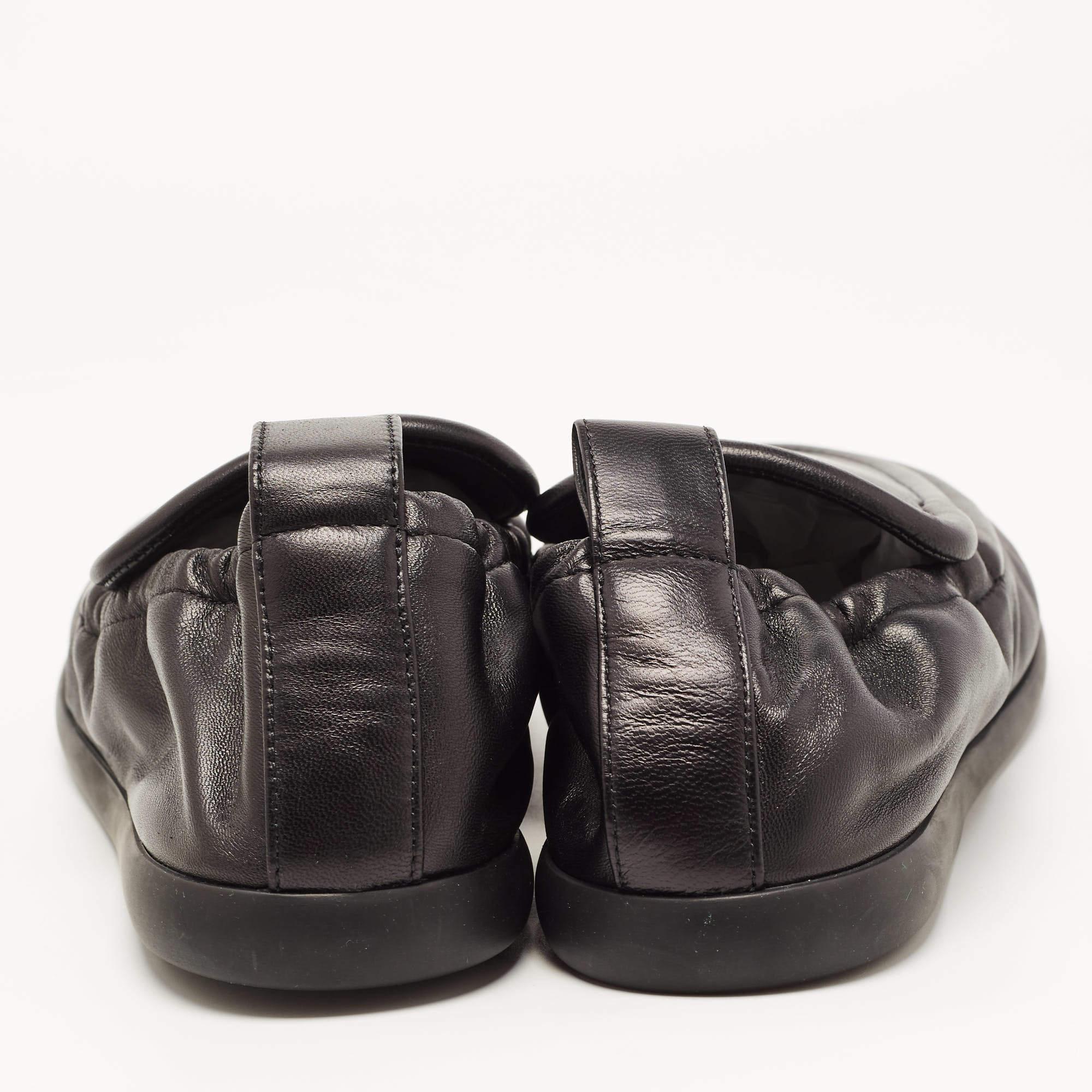 Bottega Veneta Black Leather Lagoon Elastic Loafer Size 43 4