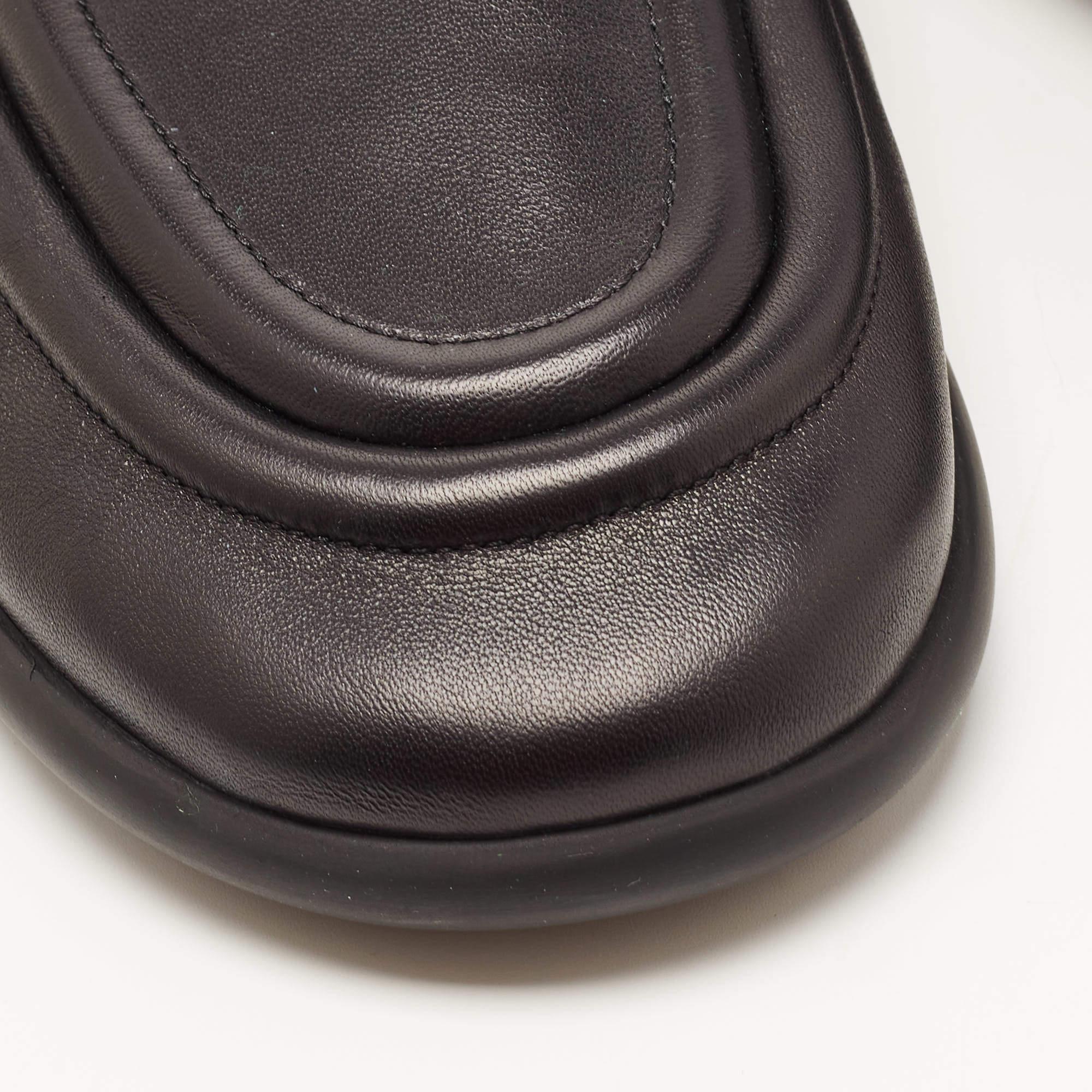 Bottega Veneta Black Leather Lagoon Elastic Loafer Size 43 5