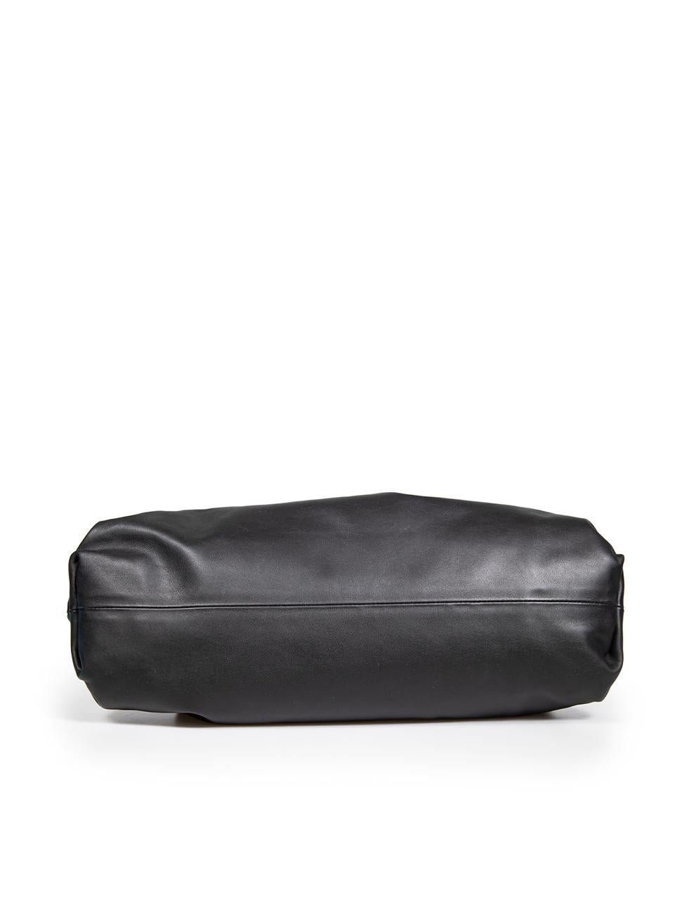 Women's Bottega Veneta Black Leather Large Pouch Clutch For Sale