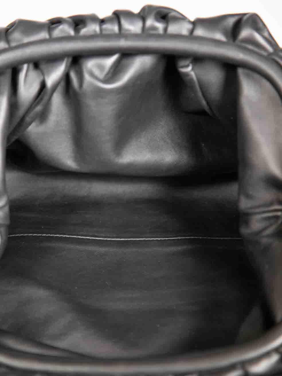 Bottega Veneta Black Leather Large Pouch Clutch For Sale 1