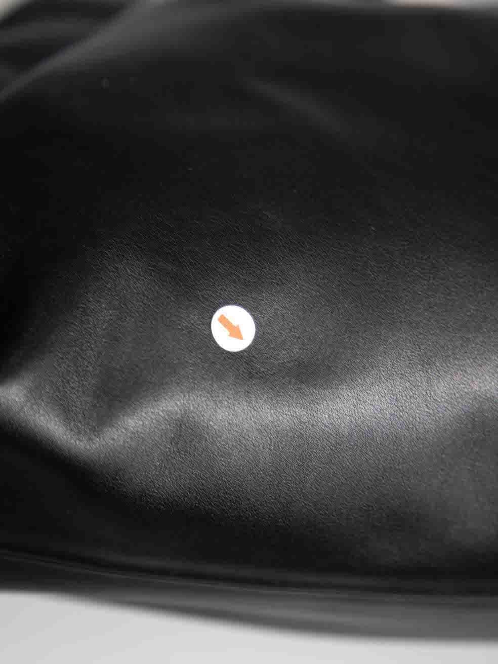 Bottega Veneta Black Leather Large Pouch Clutch For Sale 3