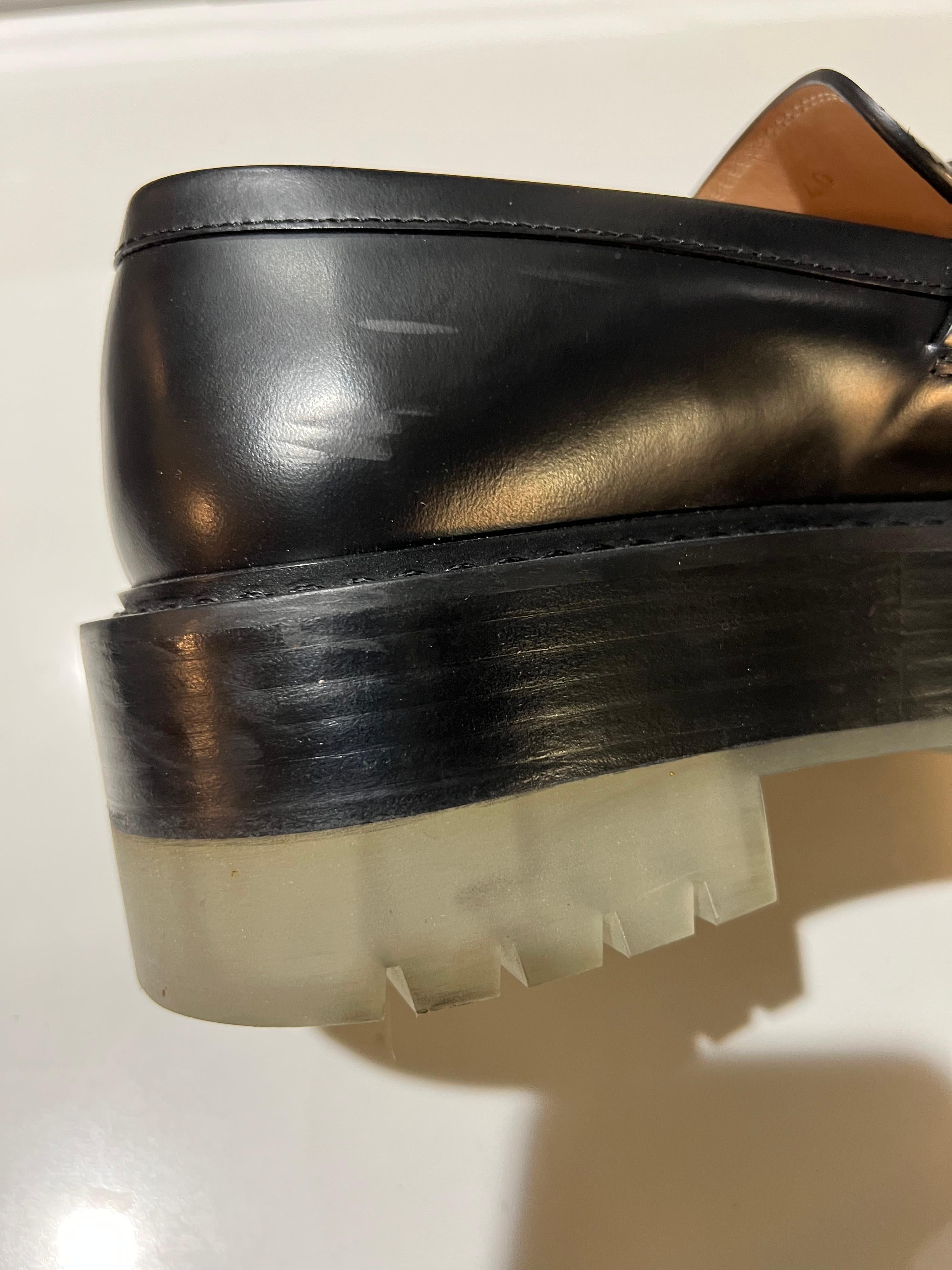 Bottega Veneta Black Leather Loafer Shoes, Size 40 For Sale 6