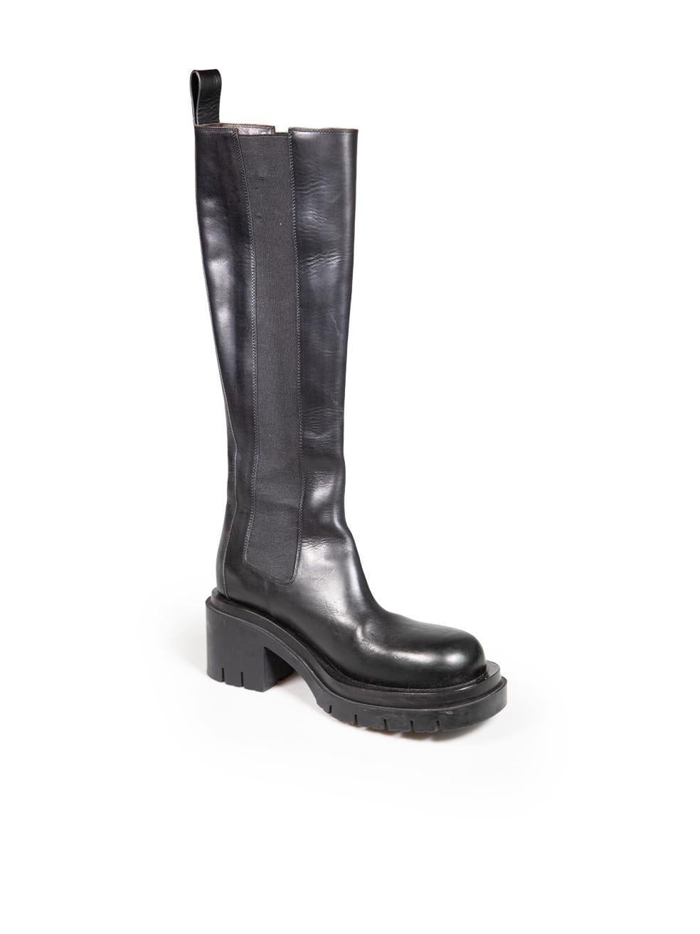 Bottega Veneta Black Leather Lug Chelsea Boots Size IT 39 2