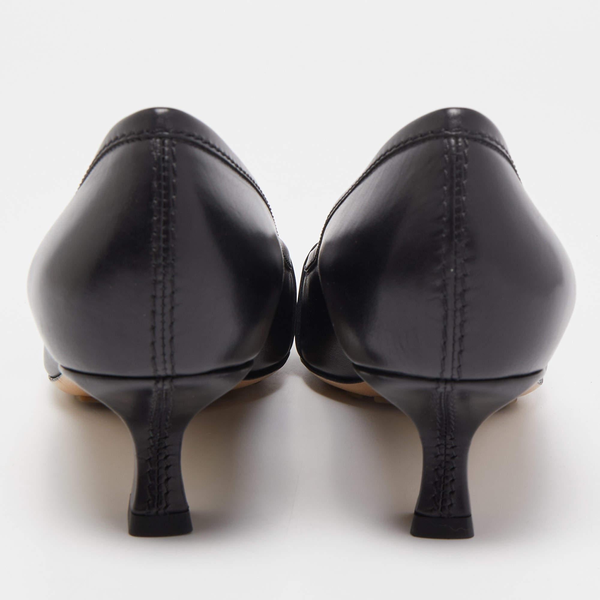 Bottega Veneta Black Leather Madame Pumps Size 40.5 2