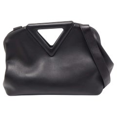 Bottega Veneta Black Leather Medium Point Shoulder Bag
