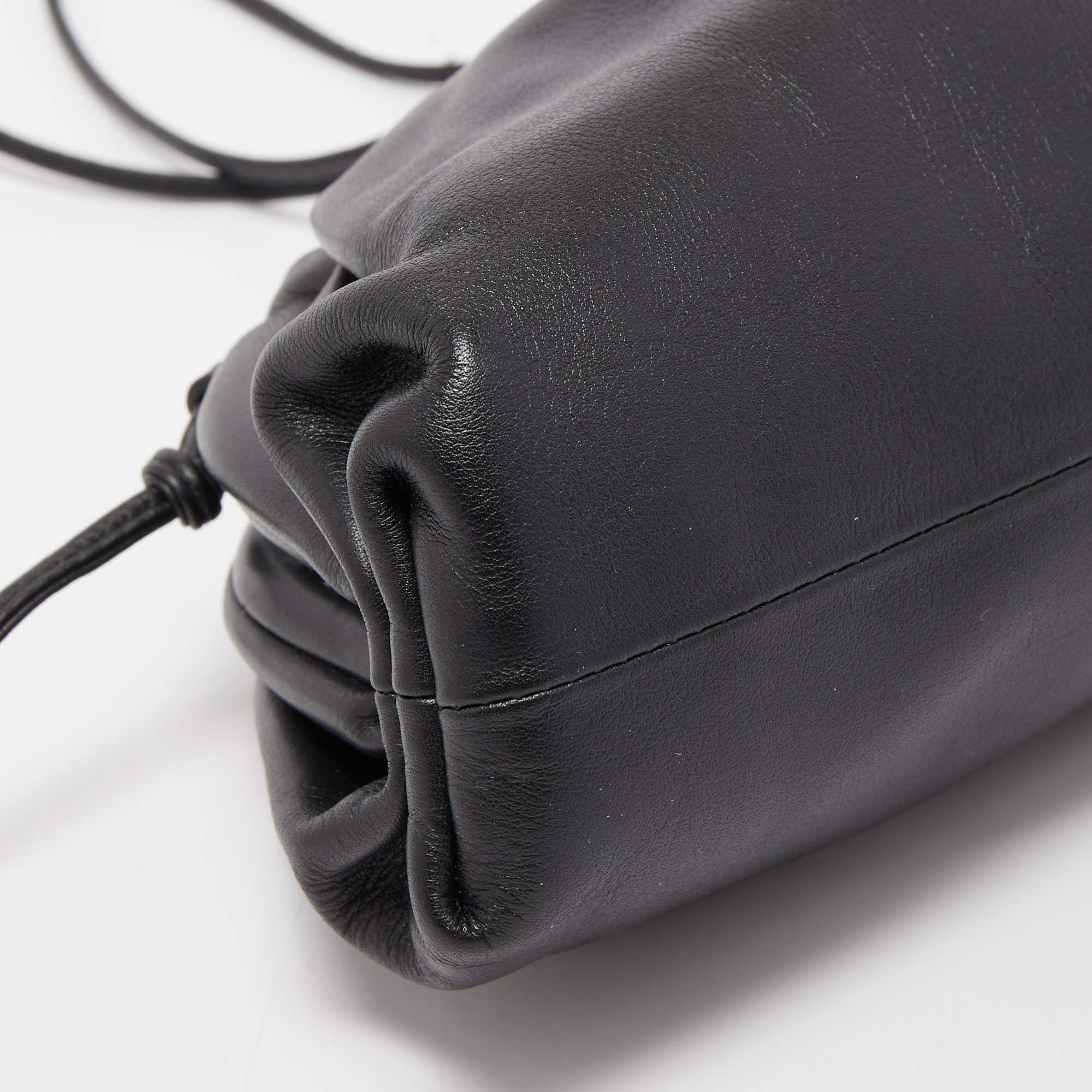Bottega Veneta Black Leather Mini The Pouch Bag 7