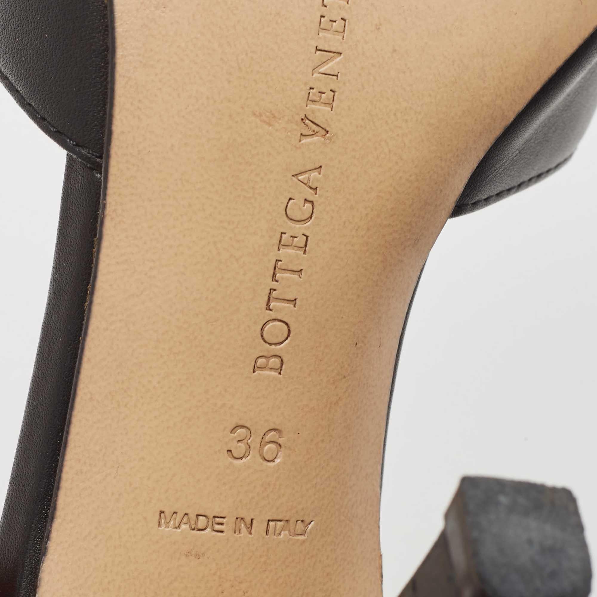 Bottega Veneta Black Leather Open Toe Mules Size 36 4