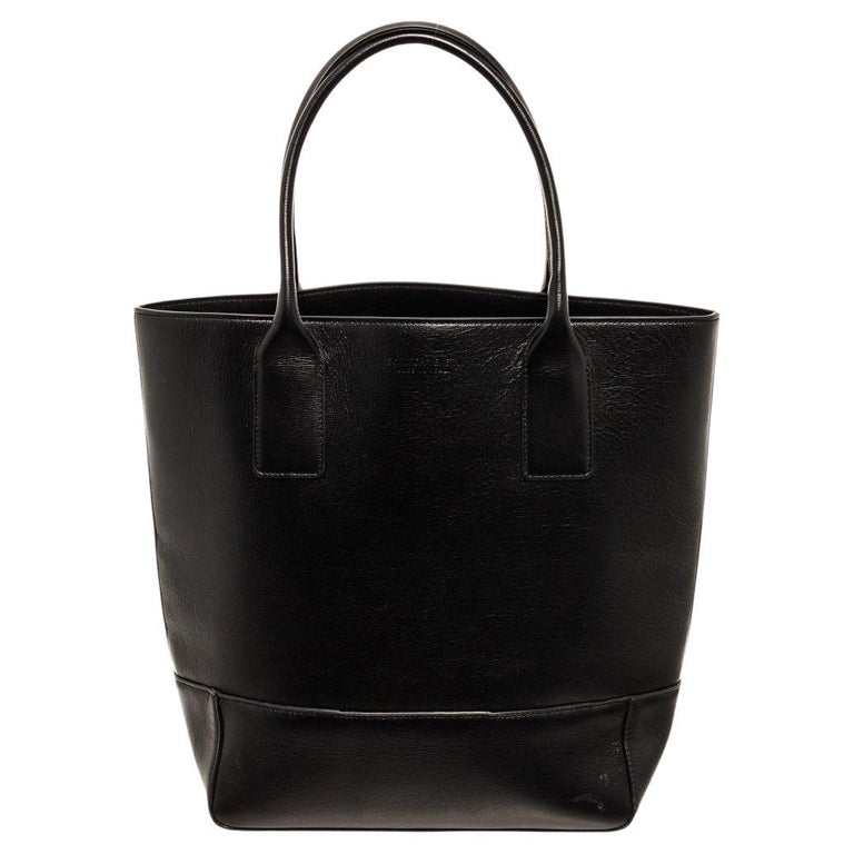 Bottega Black Leather Open Tote Bag For Sale at 1stDibs