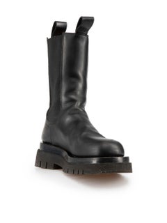 Bottega Veneta Black Leather Oversize Lug Boots Size IT 36