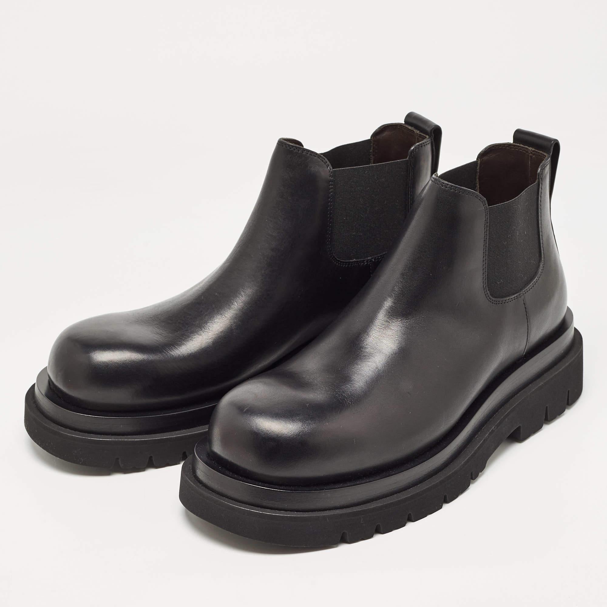Bottega Veneta Black Leather Platform Chelsea Boots Size 41 1