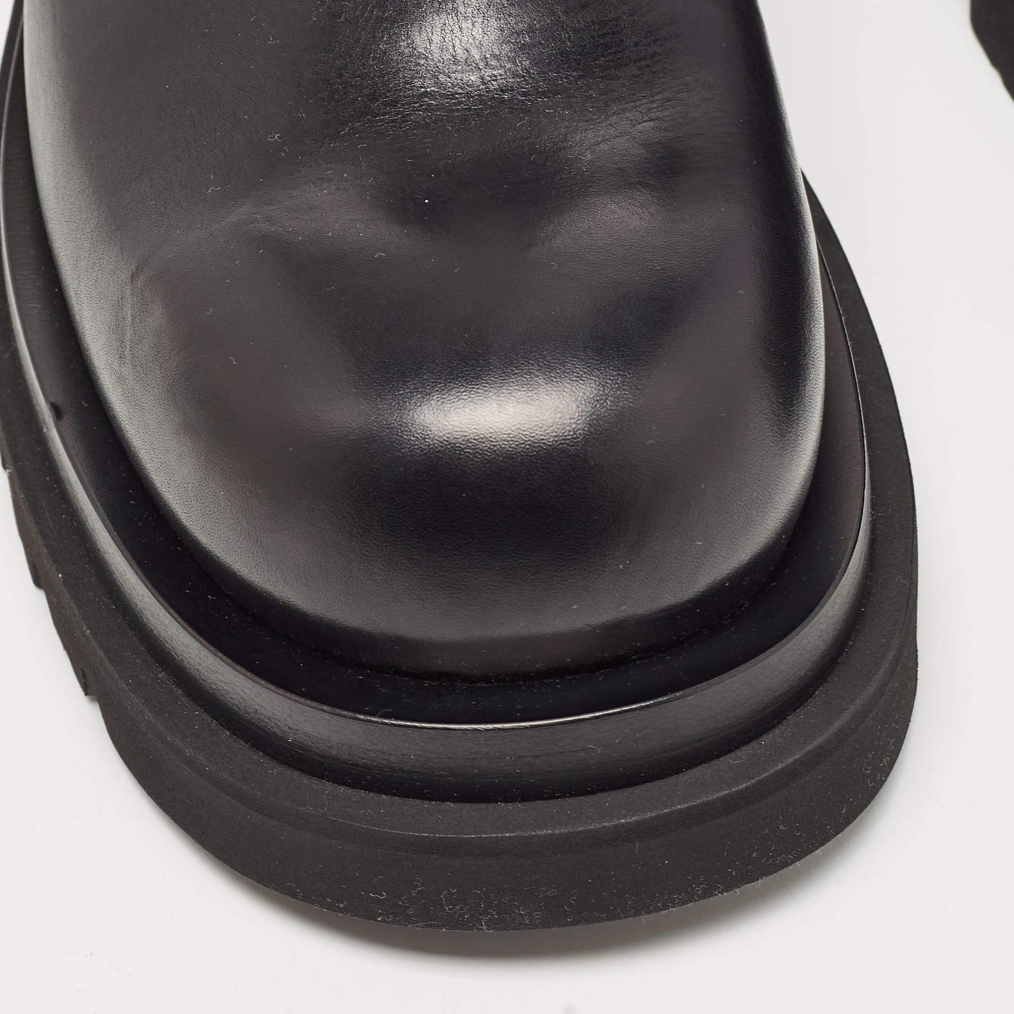 Bottega Veneta Black Leather Platform Chelsea Boots Size 41 3