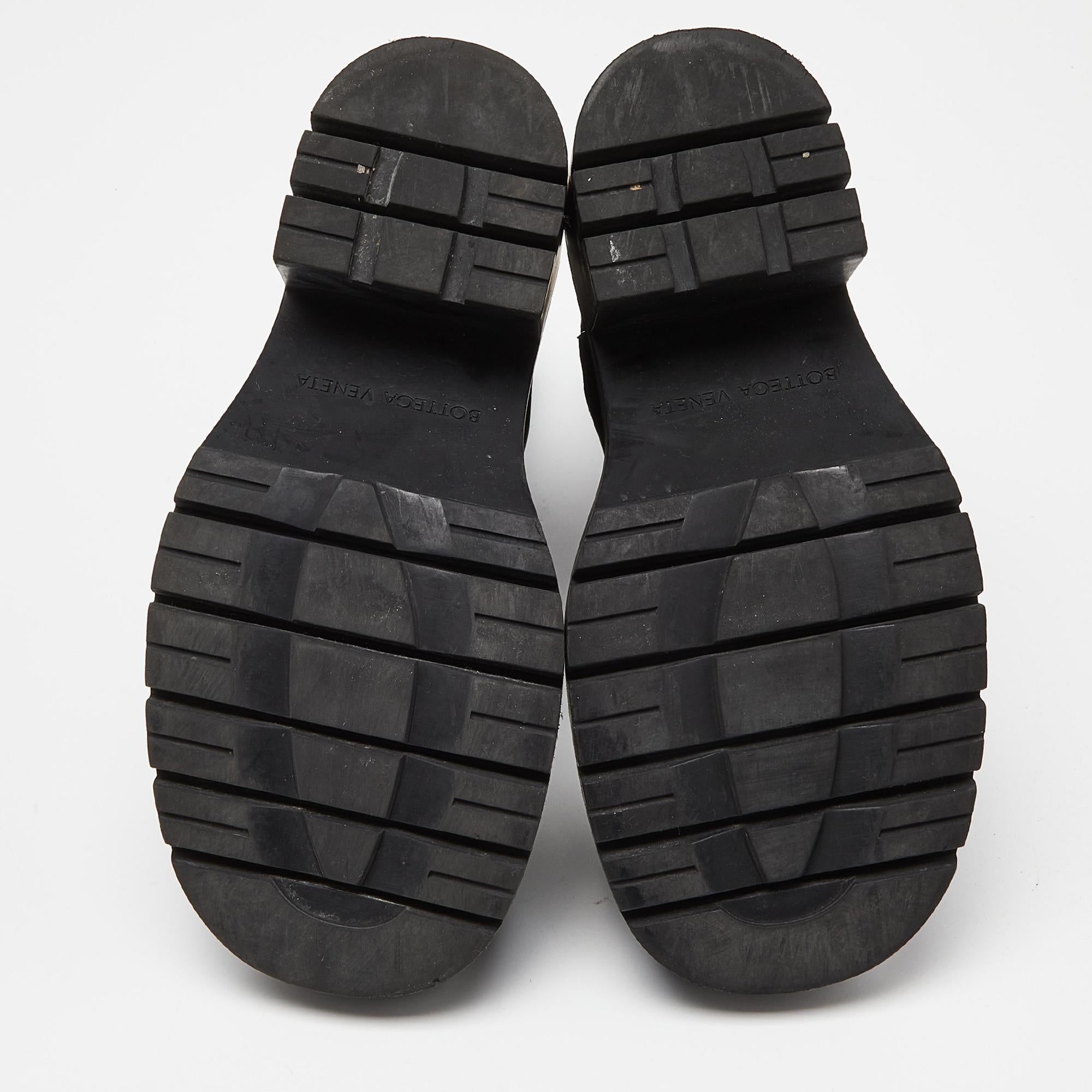 Bottega Veneta Black Leather Platform Chelsea Boots Size 3