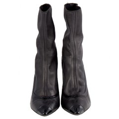 BOTTEGA VENETA black leather POINTED TOE Ankle Boots Shoes 40