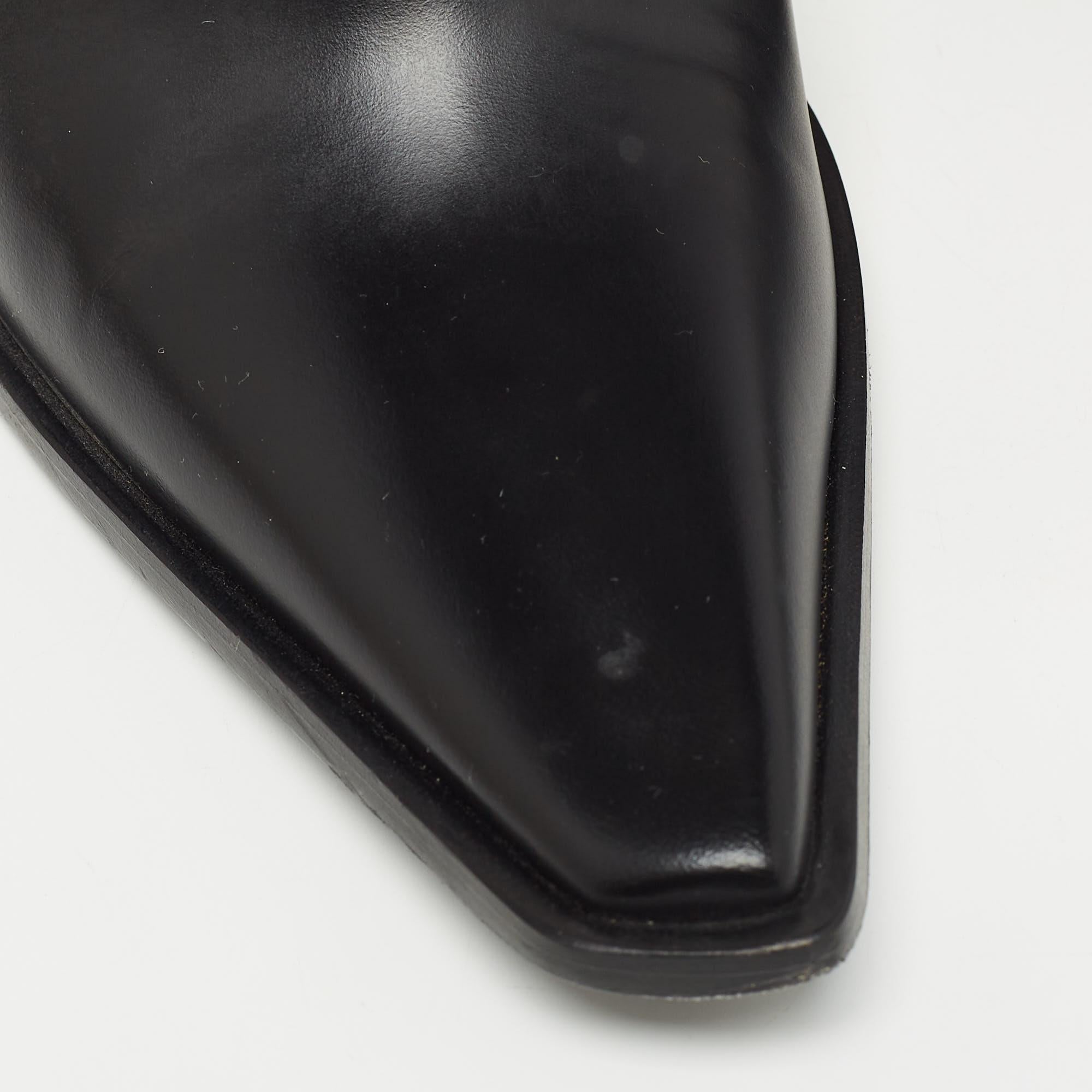 Bottega Veneta Black Leather Pointed Toe Mules Size 39 4