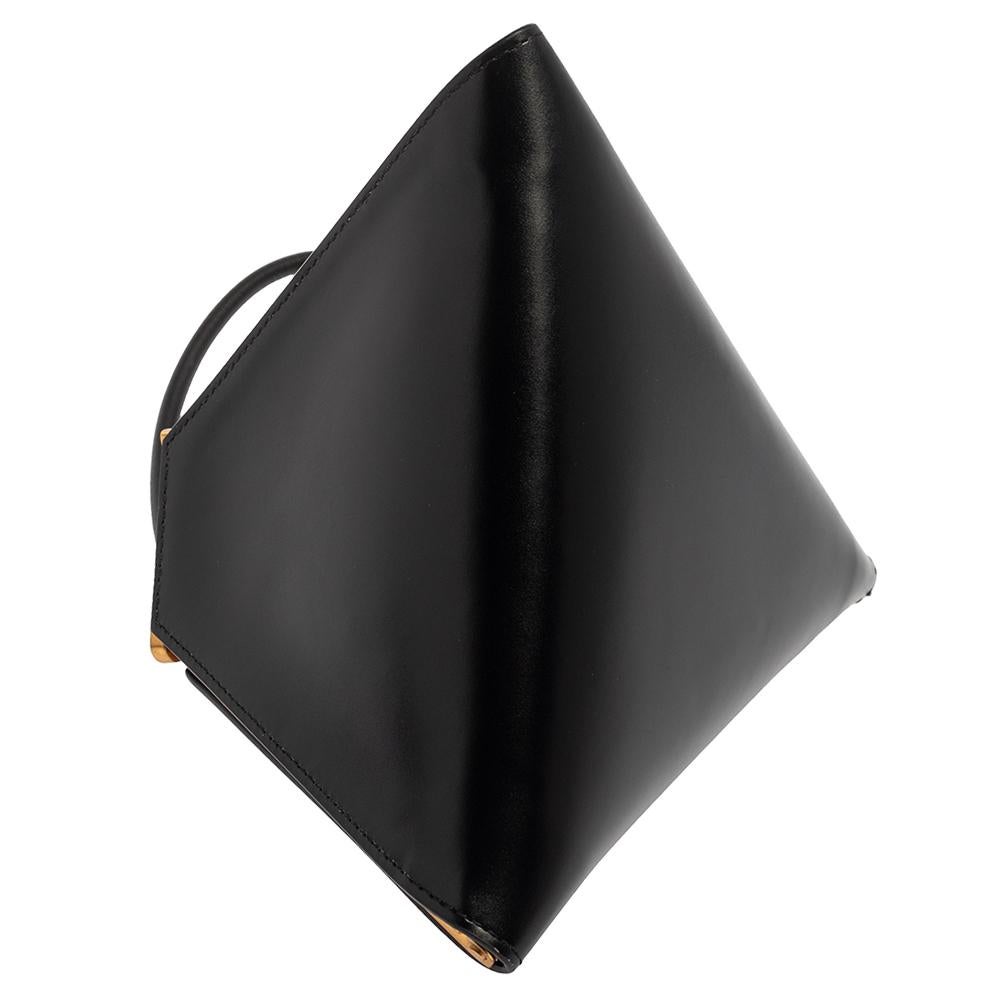 Bottega Veneta Black Leather Pyramid Clutch Bag 2